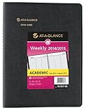 AT-A-GLANCE 2014-2015 Academic Year Weekly Appointment Book, Wirebound, Black, 8.25 x 10.88 Inch Page Size (70-957-05)