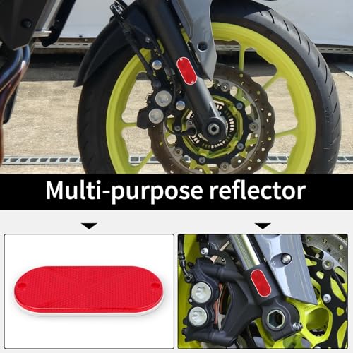 Image of 10 Pack Oval Reflectors Red Self Adhesive Or Drill Mount Quick Mount for Driveway Fence Gate Posts Trailers Safety Reflectors Automobiles Boats Mailboxes Reflector