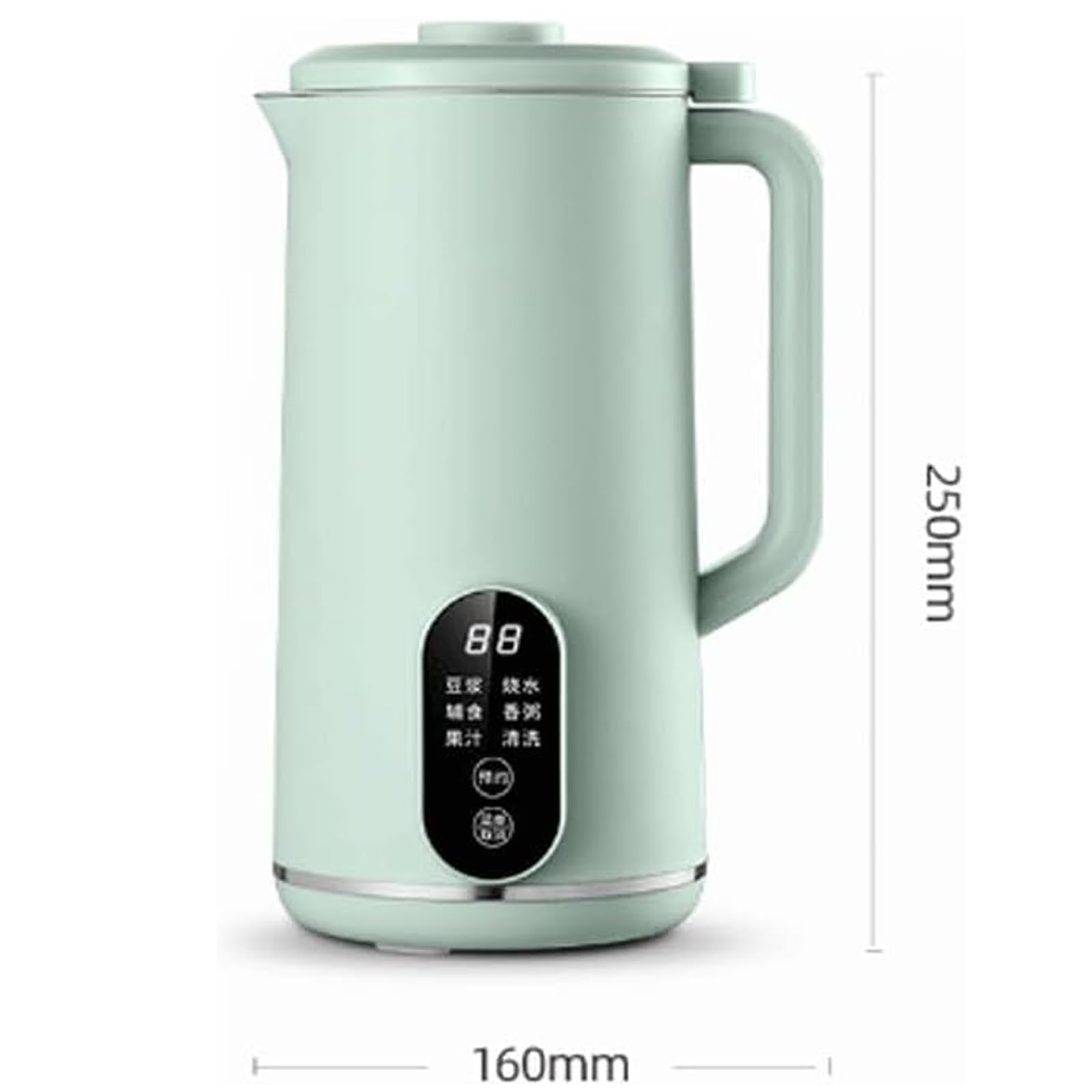 Maszyna do Mleka Sojowego 650ml, Automatyczna Maszyna 6 w 1 do Mleka Orzechowego i Owsianego z Wyświetlaczem LED, Bez Namaczania, Timer, Samoczyszcząca & Funkcja Podgrzewania, Mleko Roślinne do green