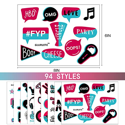 Music Temporary Tattoos Stickers (94 Styles), Mixed Style Hand Wrist Body Art For Kids Boys Girls Birthday Gifts Disco Music Party Supplies Decorations Favors #TOP2