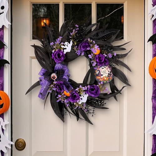 Couronne d'Halloween décoration de vacances facile à installer