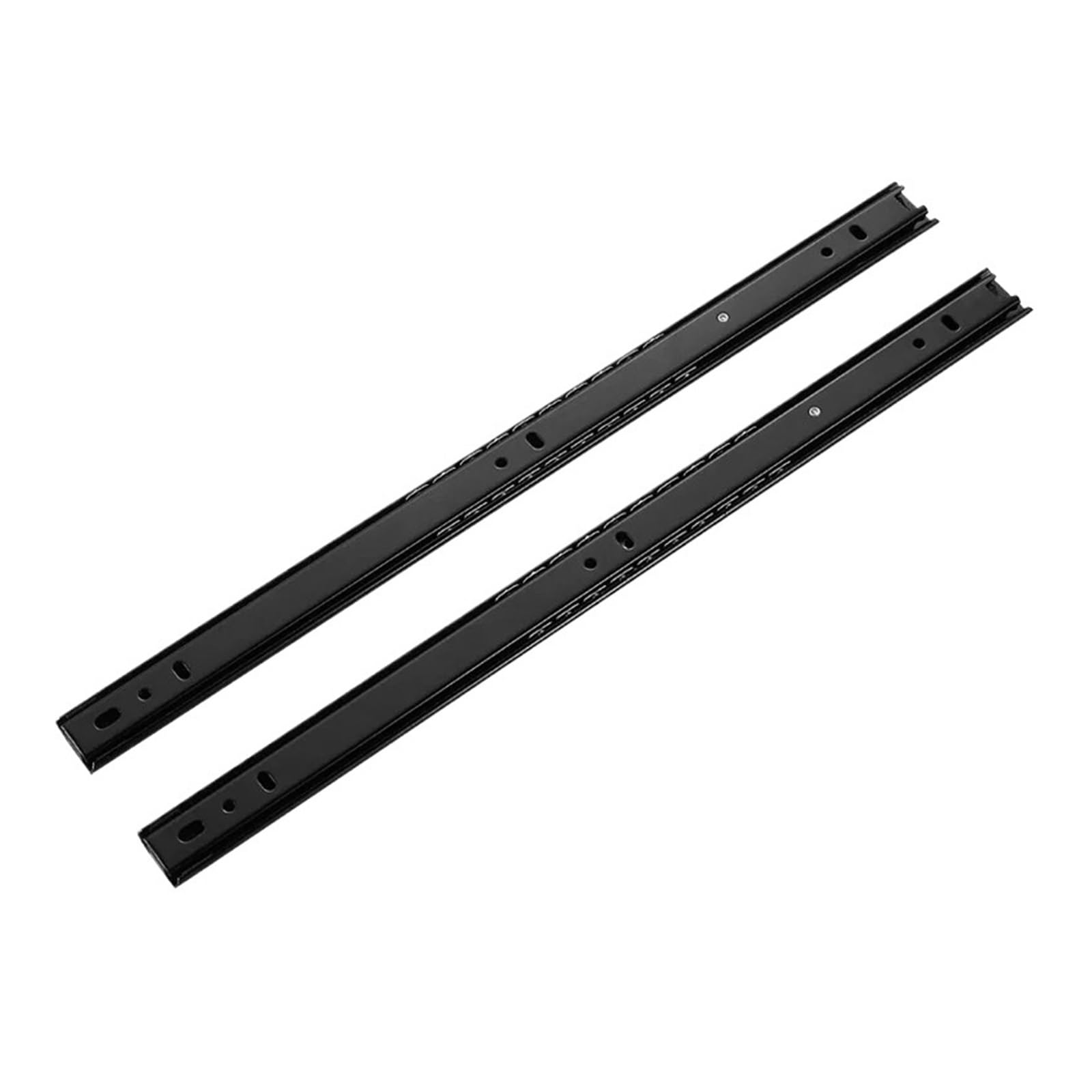 Jvnalwnkv One Color Cabinet Drawer Slide Rail，Stainless Steel Rail, Side Mount Ball Bearing Rails Slides Black Close Sliding Track