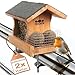 Vogelfutterhaus mit 2 x Balkonhalterung und wetterfestem Holz inkl. Wasserablauf, Meisenkn&ouml;delhalter und Zubeh&ouml;r Set | Vogelhaus Balkon | Vogelh&auml;uschen Balkon | Vogelhaus Balkongel&auml;nder | Drei Eichen