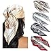 WELROG Seidentuch Damen Bandana Halstuch Damen - 4 PCs Kopftuch Vierecktuch Seide Mädchen （Set #6