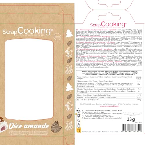 ScrapCooking - Décos en Pâte d’Amande « Sweet Xmas » - Décorations Alimentaires Noël pour Bûches & Gâteaux - Décos Comestible Pâtisseries - Sapin Bonhomme Pain d’Épices - 7609