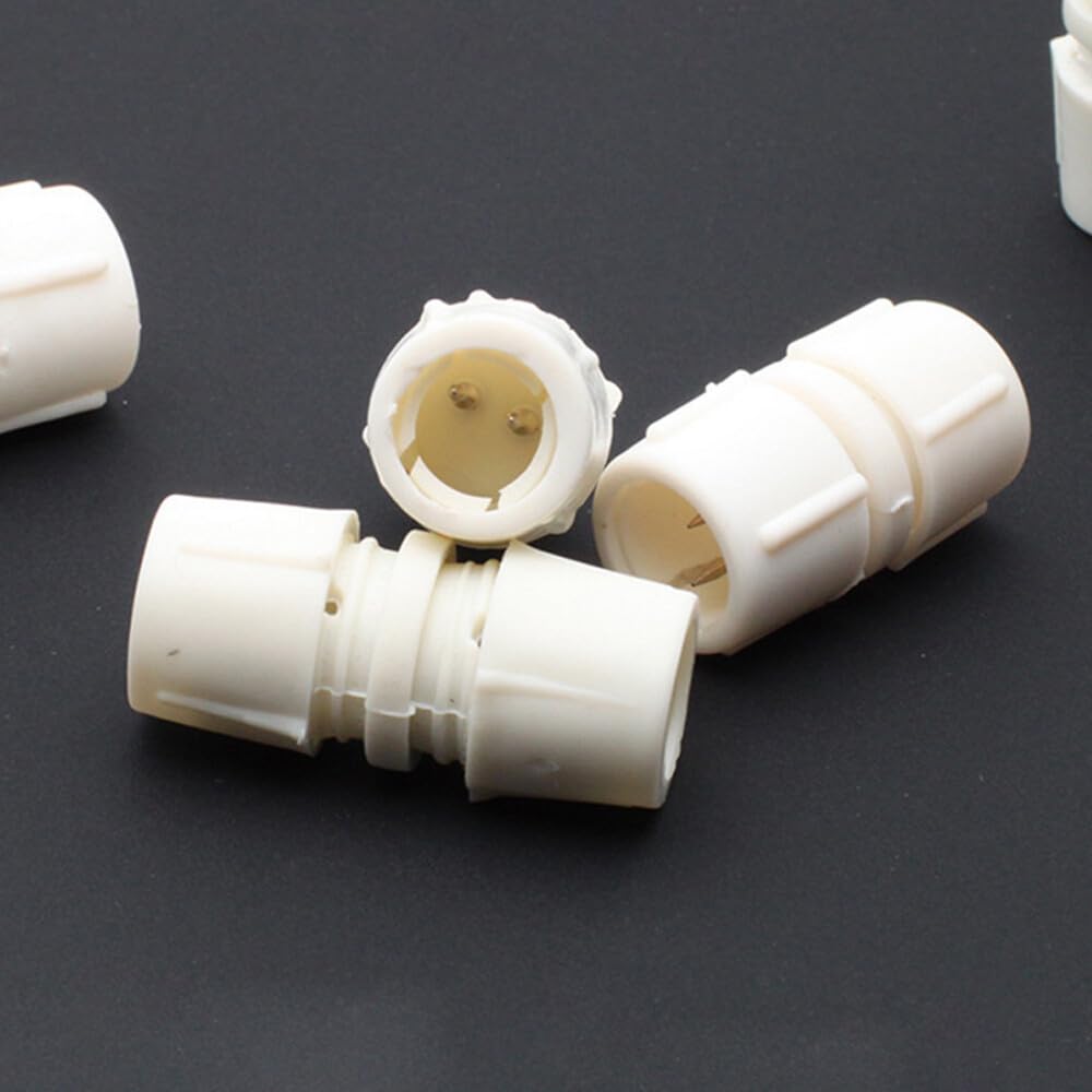 GQL 10pc I Shaped Connectors (Diameter 12mm), 2 Way Joint Connector for 220V Tube Light Round LED Rope Lgiht Accessory — image 1