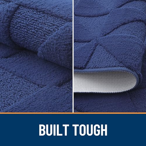 Image of OLANLY Door Mats Indoor, Non-Slip, Absorbent, Dirt Resist, Entrance Washable Mat, Low-Profile Inside Entry Doormat for Entryway (59x20 inches, Navy)