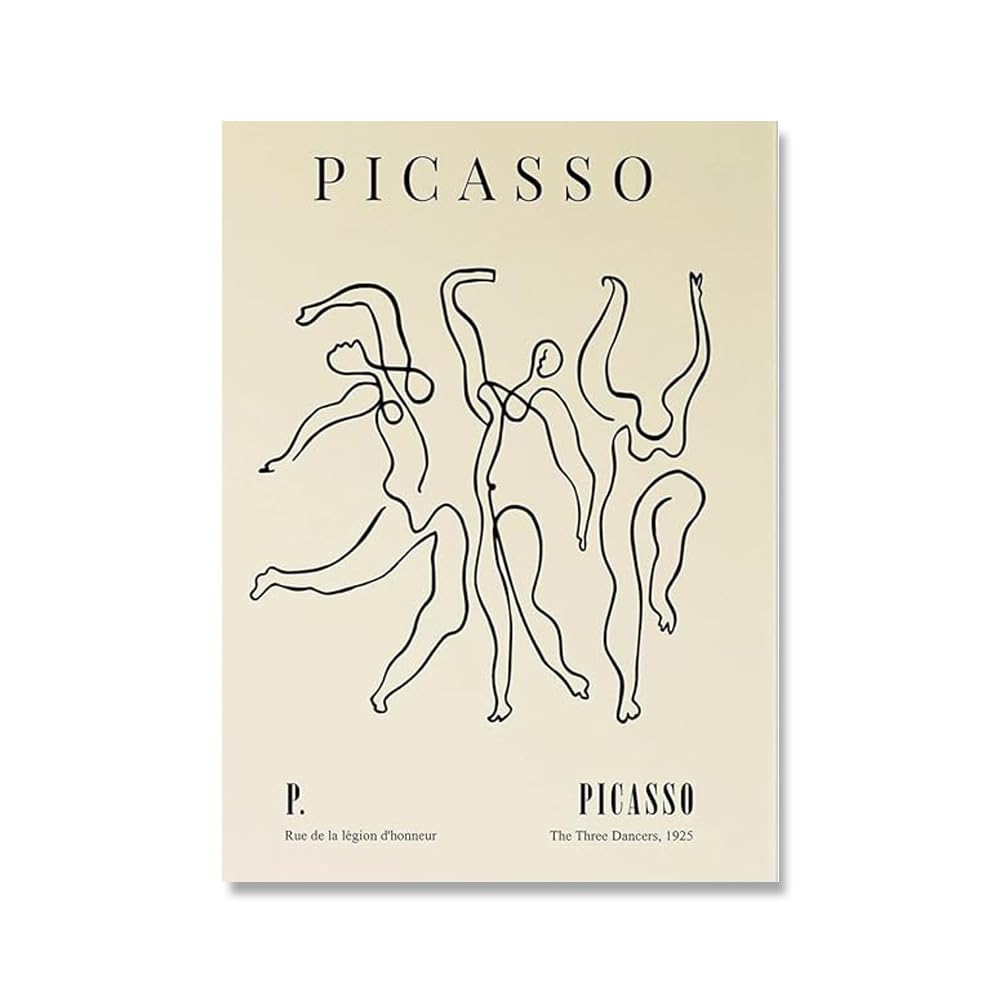 Rikin Liuff Three Dancers by Pablo Picasso Wall Art Picture Exhibition Canvas Painting Pablo Picasso Poster and Prints for Home Decor 40x55cmx1 Frameless