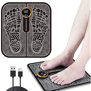 Nitoer Elektrisches Fußmassagegerät,Fußmassage Pad,Intelligenter Fußstimulator,Fußmassagegerät Massagegerät für die Fußgesundheit,Faltbare Tragbare Massage-Fußmatte,USB-Aufladung