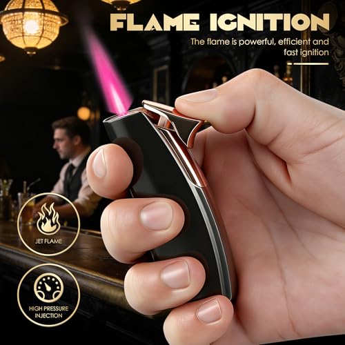 Pack de 3 Encendedores Mini Antorcha con Llama Rosa miniatura 2