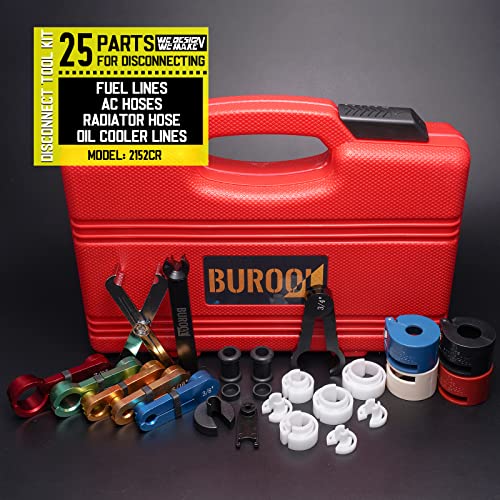 Master Quick Fuel Line Disconnect Tool Kit 25Pcs, Professional Ac/Fuel/Transmission Oil Cooler Line Disconnect Tool, Scissor Type Removal(3/8’’ & 5/16’’)Tool Compatible With Most Ford Chevy Gm Models #TOP1