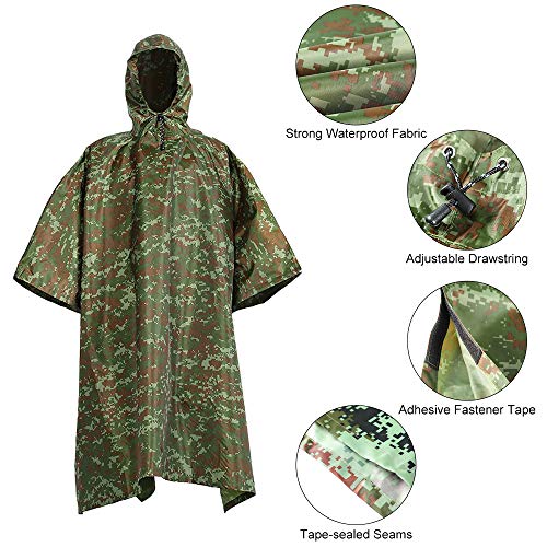 DECDEAL Homens Mulheres Capa de Chuva Multifuncional Impermeável Impermeável Poncho Impermeável para