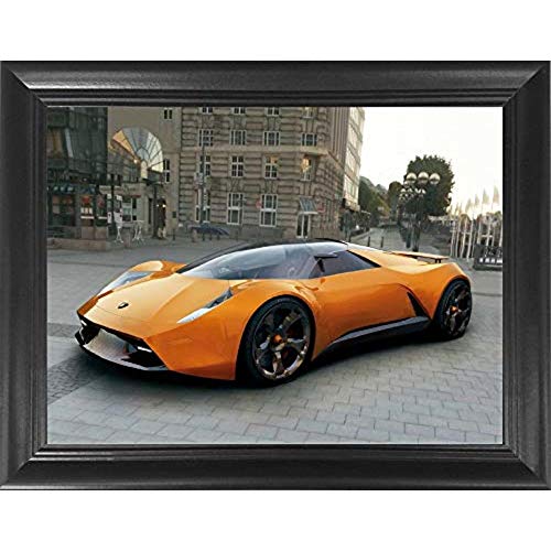 Lamborghini Exotic Sports Car 3D Poster Wall Art Decor Framed Print | 18.5x14.5