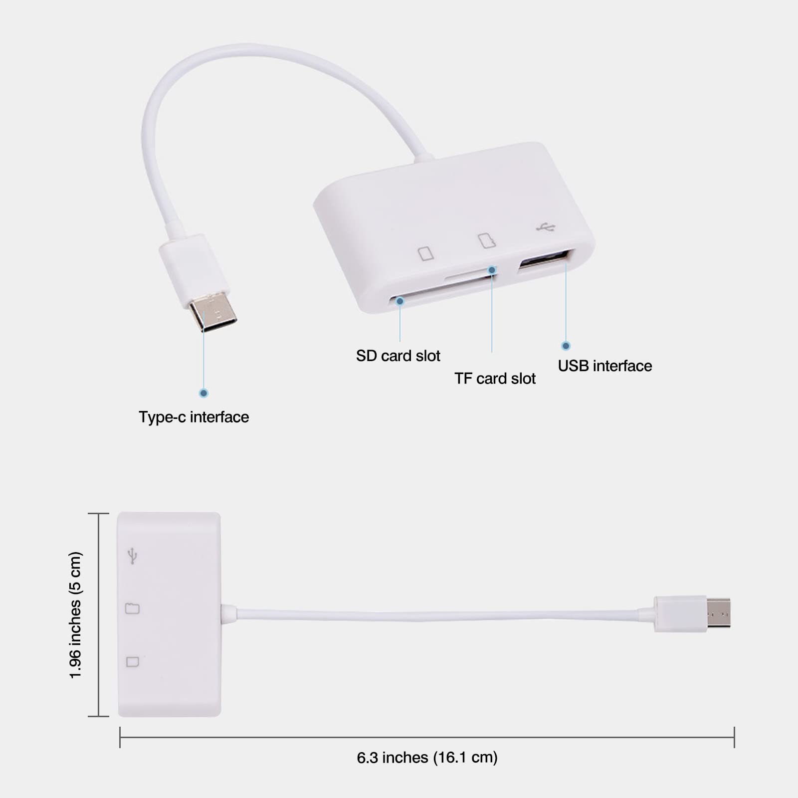 lettore di schede SD per Android, adattatore da Micro SD a USB, lettore di schede SD USB C SD per lettore di schede di memoria della fotocamera, lettore di schede SD per PC pad