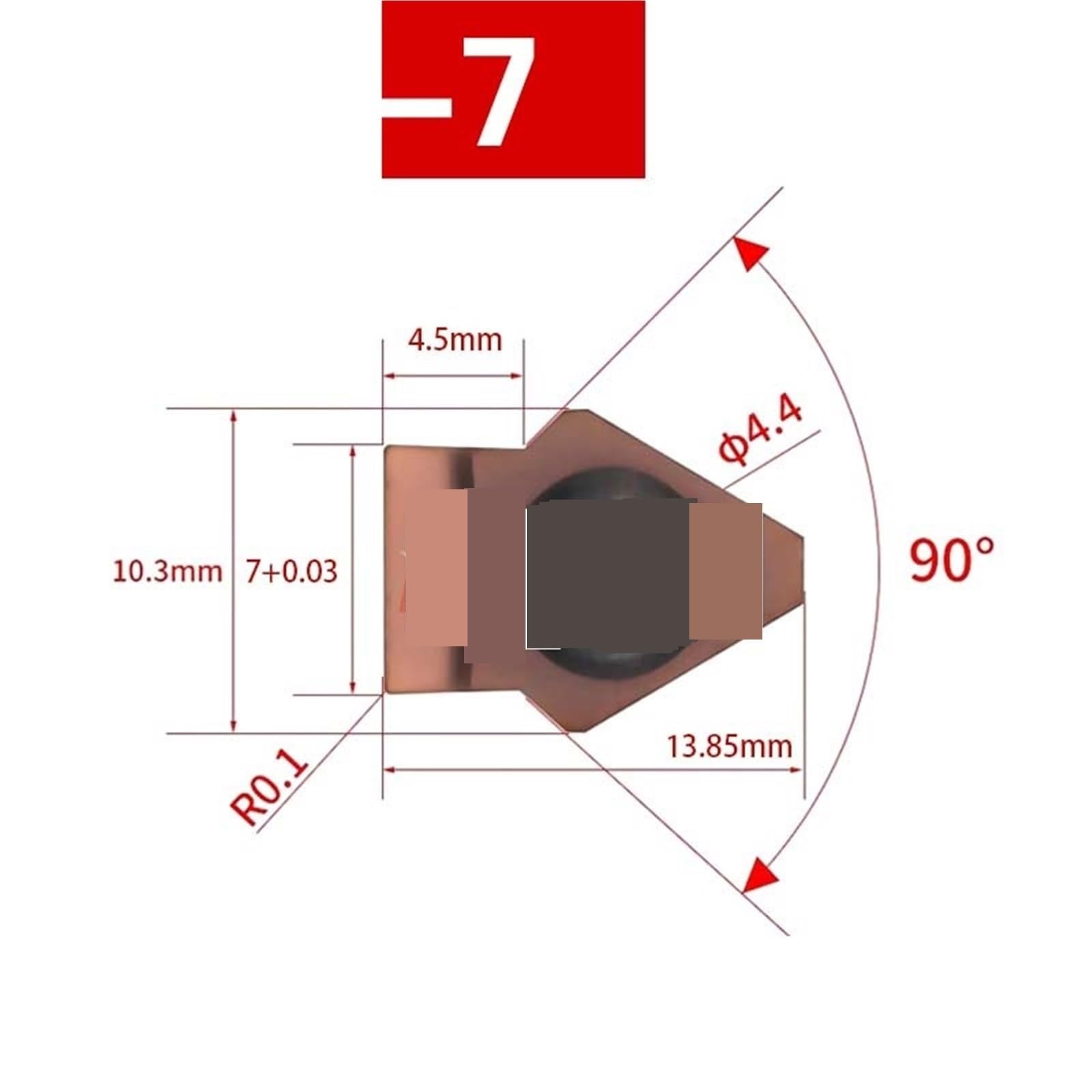 Fresadoras, herramientas de escariado, ranura de cuña, soporte de fresado de ranura para formadores de engranajes, ranuras, insertos de escariador (7 7 mm)