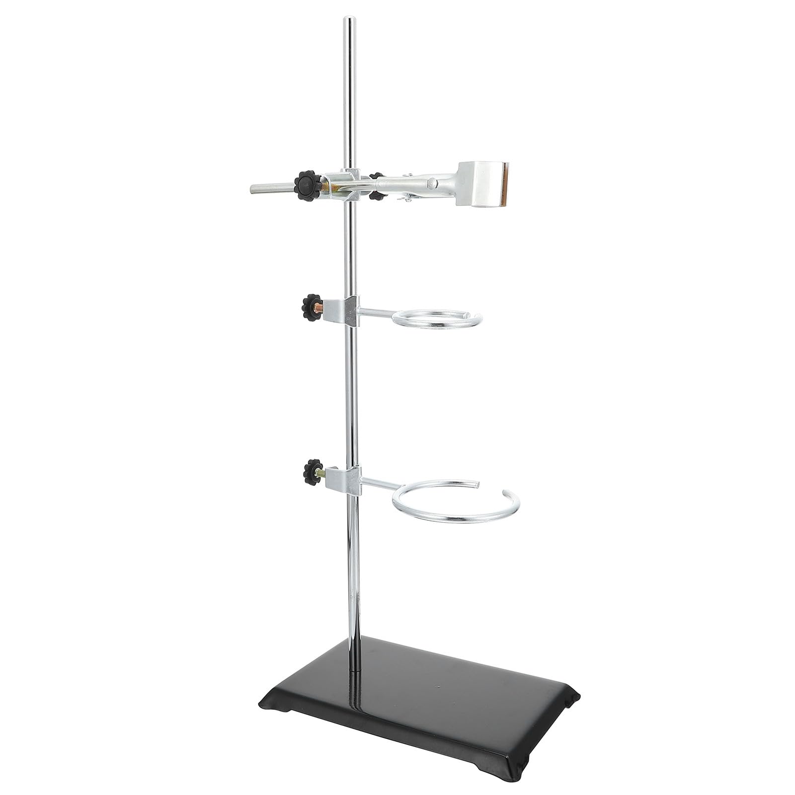 NUOBESTY Support de Laboratoire en Fer Base 50 Cm, Kit D’équipement de Laboratoire pour Expériences Chimiques, Ensemble D’anneaux de Support Métallique Industrielle, Fourniture Stable