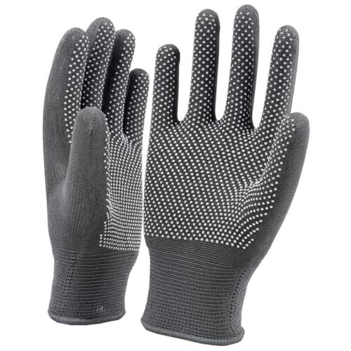 Image of Heega PVC Dotted Cricket Tennis and Batting Gloves for Men with Flexible and Secure Elastic Wrist | Extra Grip, Breathable Cotton Tennis Batting Gloves for Cricket (Grey, 1 Pair)
