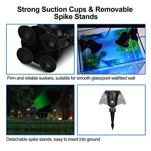 Jyieujey Pond Light With Timing Remote Control, 36Led Outdoor Aquarium Lights Adjustable Angle Amphibious Spotlight Waterproof Landscape Lamp For Fish Tank, Garden, Fountain, Pool(Set Of 4) #TOP1