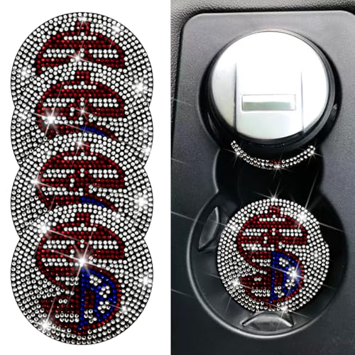 Bling Car Portavasos 4 Piezas 2.75 Pulgadas Cristal Puntos miniatura 3