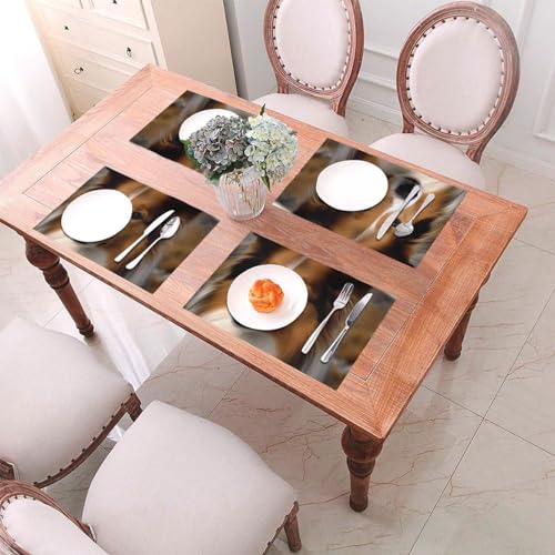Set de table tissés Shetland Sheepdog résistant chaleur et lavable en PVC pour maison - 5
