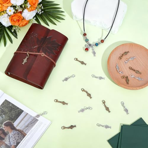 Breloques poisson fabrication bijoux pendentifs alliage 80x - 4