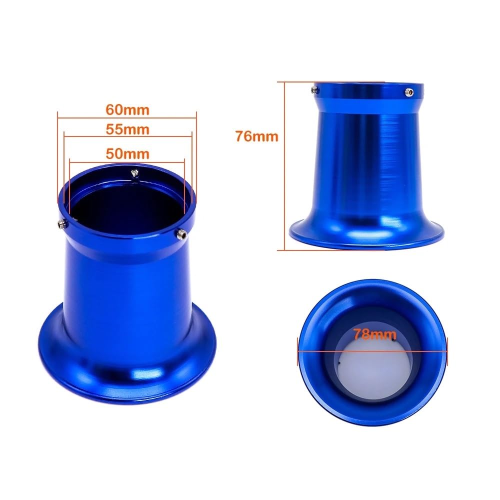 filtr powietrza do motocykla Filtr powietrza gaźnika 50/55 mm ze stosem prędkości trąbki siatkowej Pasuje do PE PWK21 24 26 28 30 32 34(Titanium 55mm)