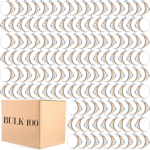 Lukmaa 100 Pcs 4 Inch Wedding Tambourine Bulk Drum for Adults Hand Held Percussion Gift Wood Metal Jingles Musical Educational Drum Instrument for Church Wedding Party Favor