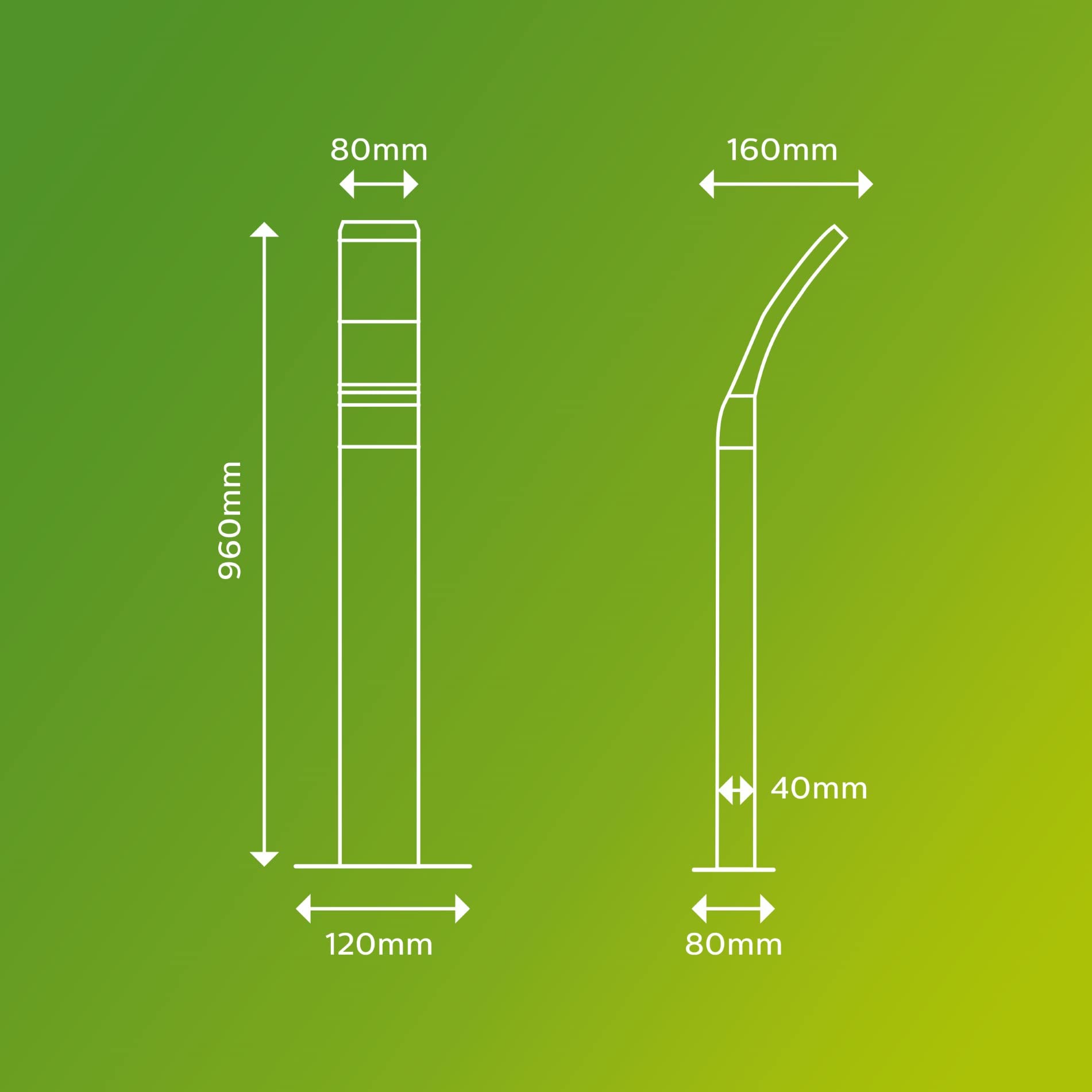 PHILIPS Splay Außenlaterne, 800 lm, 2700 K, PowerShield, IP44 wetterfest, langlebig, Aluminium, lange Lebensdauer, integrierte LED, anthrazitgrau