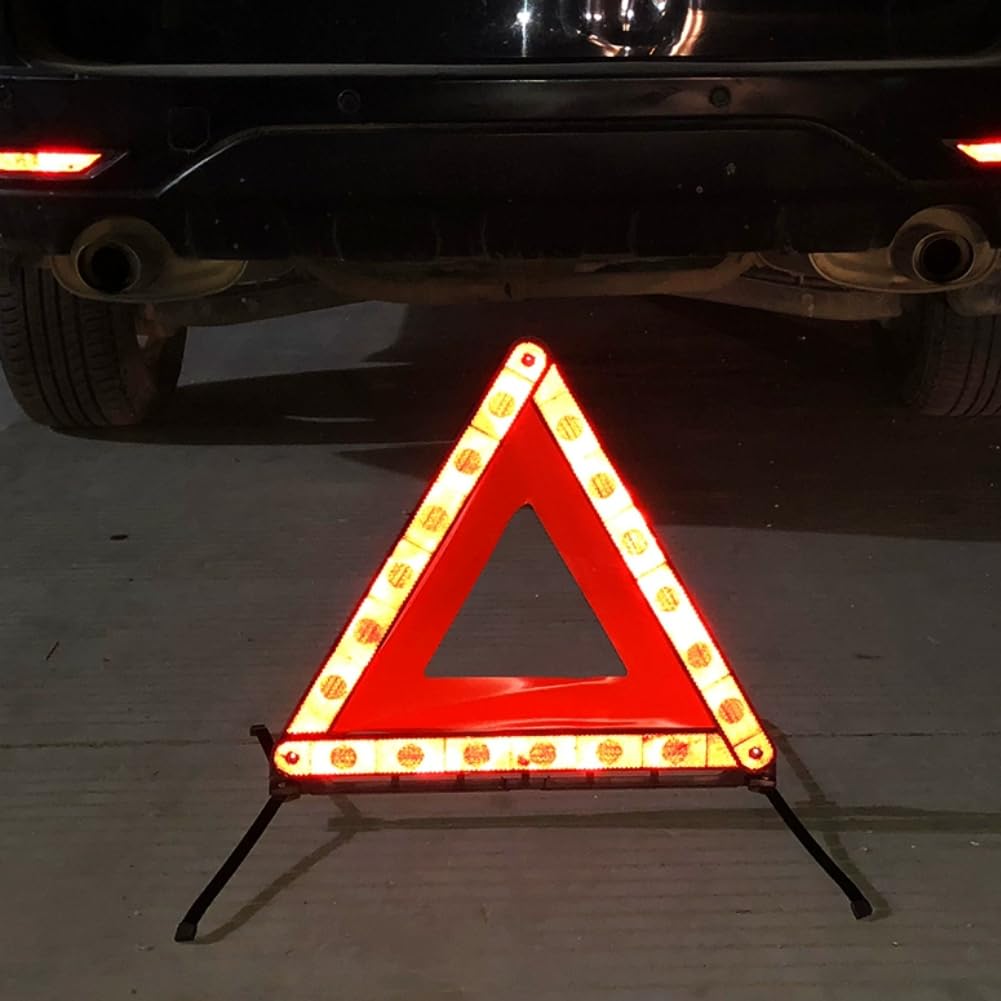 Triángulo de señalización Etiqueta de Peligro de Seguridad Plegable, señal de Parada, trípode Reflectante Triangular para Coche, señal de Advertencia de Emergencia