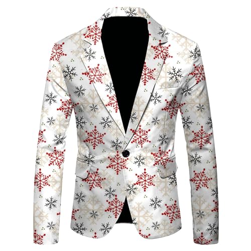 Veste de costume pour homme idéale pour les fêtes de Noël, blazer mi-saison matelassé XL
