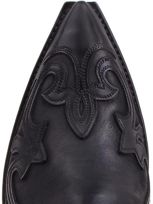 Western Cowboy Boots For Men Classic Retro Square Toe Leather Embroidered Knight Boots Wide Calf Pull On Boots Short Boots
