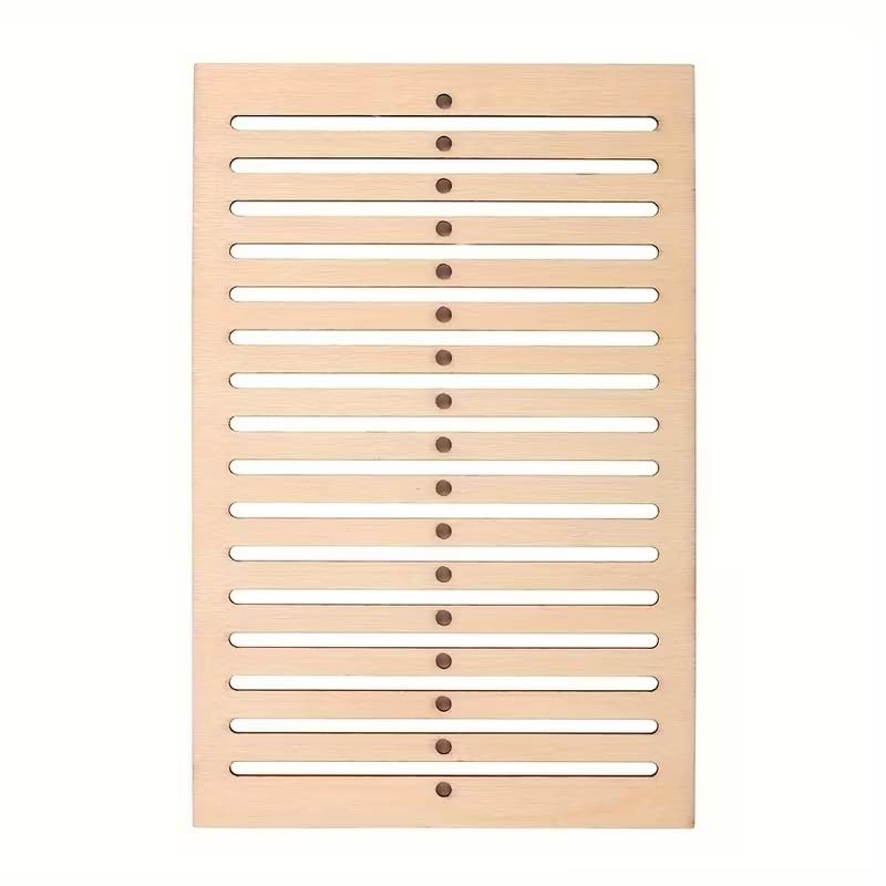 Haoser Wooden Adjustable Strap Weaving Loom Kit with Hook Tool – DIY Knitting Board for Handbag Straps, Camera Straps, Backpack Belts – Lightweight Craft Loom Set (5.24 x 3.45 Inch + Hook 6.57 x 1.08 Inch) 3
