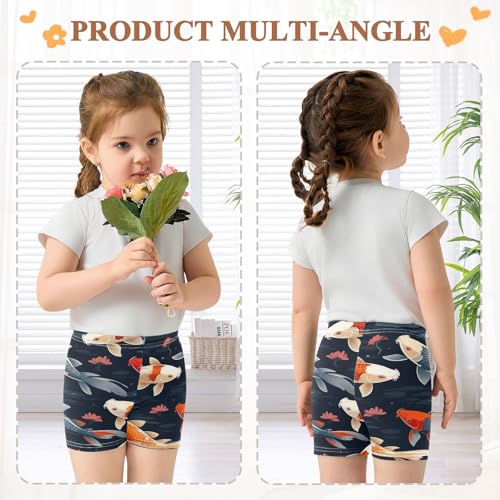 Various Koi Fishes Girls Cotton Bike Shorts Toddler Dance Biker Cartwheel Undershorts Outfit, 4T4
