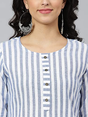 Image of ANNI DESIGNER Women's Cotton Blend Straight Fit Kurta