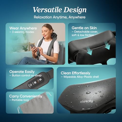 Etekcity FSA Cordless Neck Massager for Pain Relief Deep Tissue, Cadeo - image 8