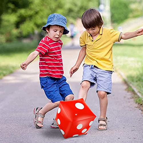 11.8" Jumbo Inflatable Dice, 2Pack Outdoor Fun Giant Inflatable Dice Set And 12Mm 10Pcs Dice For Indoor And Outdoor Broad Game, Ludo And Pool Party (Red) #TOP5