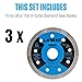 LINE10 Tools 3pk 4.5 Inch Diamond Saw Blades for Angle Grinder - Ultra Thin Tile Cutting Wheel Ceramic Blade - Professional Porcelain Tile Cutter Tool X-Turbo Rim for Granite Stone Masonry Wet Dry Cut