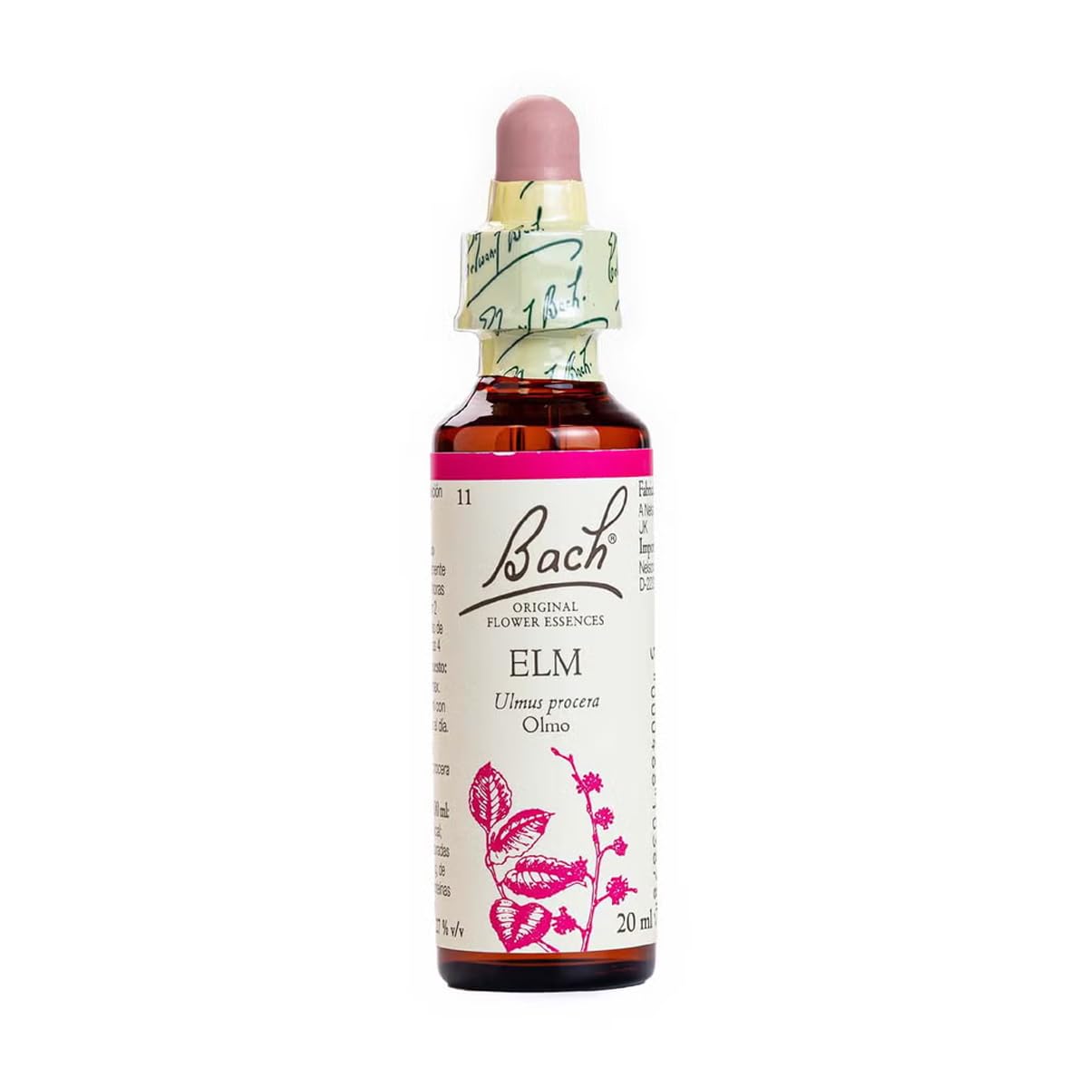 Bach - Flor de Bach Elm, Complemento Alimenticio, con Extracto de Flores de Olmo, Uva de Alc 27% Vol, Ayuda a Gestionar las Emociones para Ser Más Eficiente - 20 ml