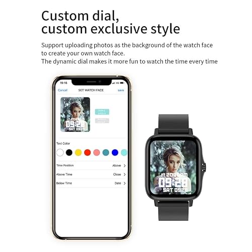 Findtime - Reloj inteligente con Bluetooth para hombre, mujer, 1.70 pulgadas, smartwatch deportivo, monitor de ritmo cardíaco sueño podómetro calorías, impermeable IP67 cronómetro compartido con - Imagen 5