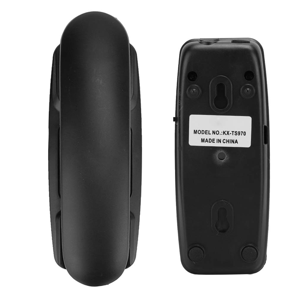 Telefono, telefono di rete fissa retrò in stile occidentale con filo con memorizzazione dei numeri, montaggio a parete, funzione di eliminazione del rumore per abitazioni e uffici, 3 colori(Nero