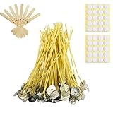6" 150 pcs Hemp Candle Wick kit Beeswax Candle Wicks Pre-Waxed by Natural Beeswax Hemp Wicks Bulk Na