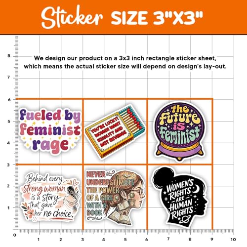 Image of MAIANEY Feminist Sticker Pack 15 PCS 3in - Women Empowerment Equality Human Rights Patriarchy Feminism Stickers for Laptop Water Bottle Journal Phone Decal