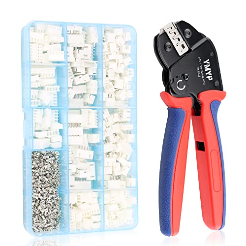 YMYP Crimpadora Pinzas para Crimpar con 720 PCS JST-XH - 0.25-1.5mm² para conectores AMP-TE 2.8/4.0/4.8/6.3 JST-SM2.54/XH2.54/VH3.96 y Molex - Alicates herramientas de crimpado