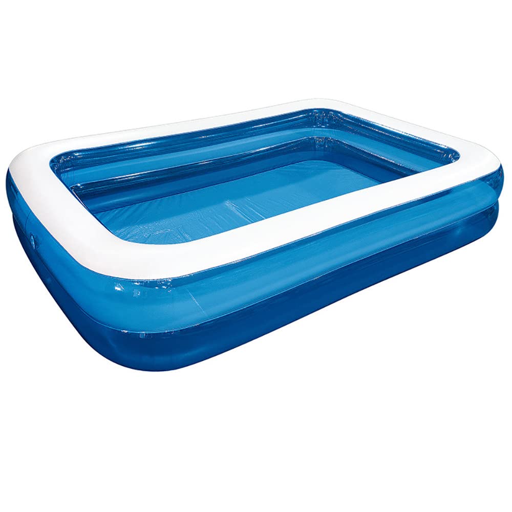MAGHFYS Inflatable Pool, Upgraded 0.4Mm Thick Rectangular Family Leisure Pool, Outdoor Backyard Water Play Pool For Adults, Kids, Kids, Wear Resistant Padded Pool,Blue-200cm