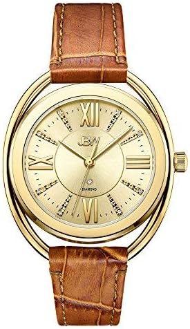 JBW Luxury Women’s Gigi Diamond Wrist Watch with Brown Leather Bracelet, Gold/Brown - Image 5