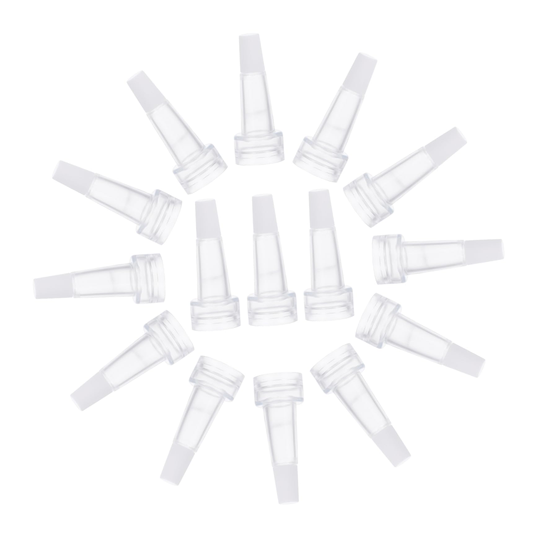 Unomor 100pcs Essence Bottle Caps Vial Trumpet Lid Essential Oil Bottle Cap Liquid Vial Bottle Cap Small Bottles Vial Sealing Cap Filling Bottle Clear Lid Droppers Plastic