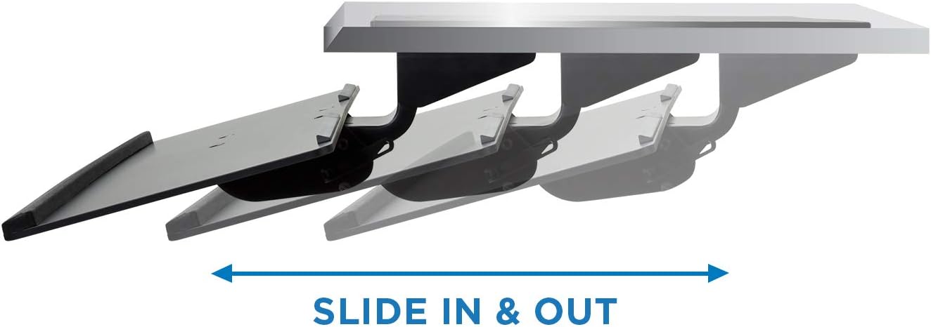 Black Adjustable Under Desk Keyboard Tray with Gel Wrist Pad
