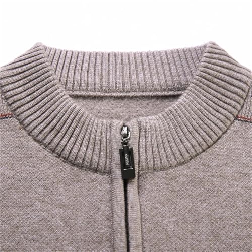 Men's Solid Color Half-high Neck Zipper Pullover Knit Sweater Fashion Casual Warm Business Jumper 6