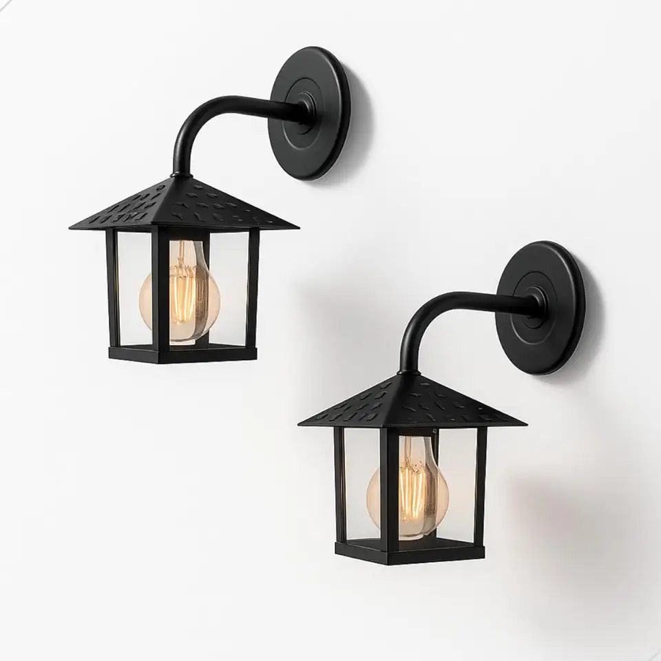 Arandela Colonial Vidro Preta com Base e27 para Parede uso Interno e Externo Coberto Bivolt (2)