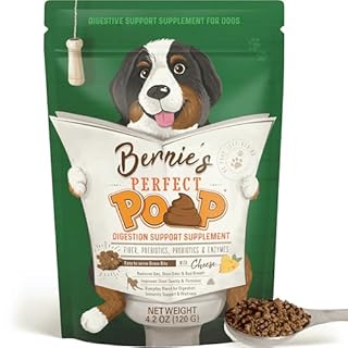 Perfect Poop Digestion & General Health Supplement for Dogs: Fiber, Prebiotics, Probiotics & Enzymes Relieve Digestive Conditions, Optimize Stool, and Improve Health (Cheddar Cheese, 4.2 oz)
